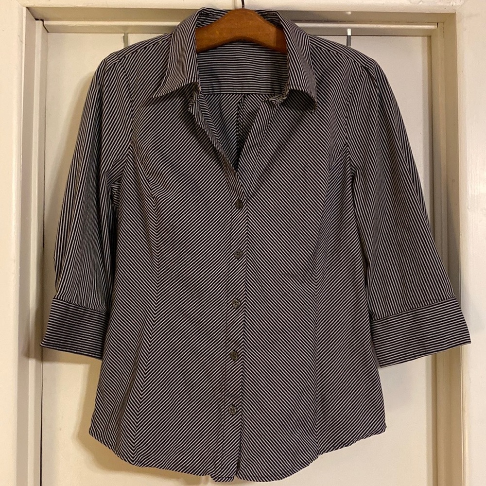 Express design studio striped collar shirt